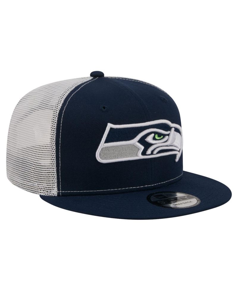 Men's College Navy Seattle Seahawks Core Team 9FIFTY Trucker Snapback Hat