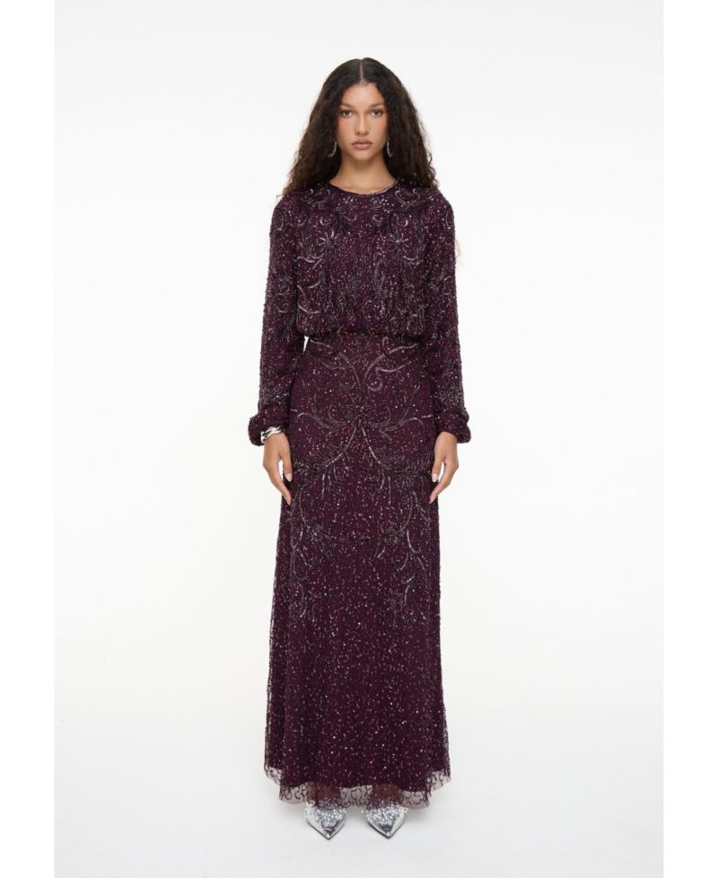 Women's Modest Embellished Sequin Dress