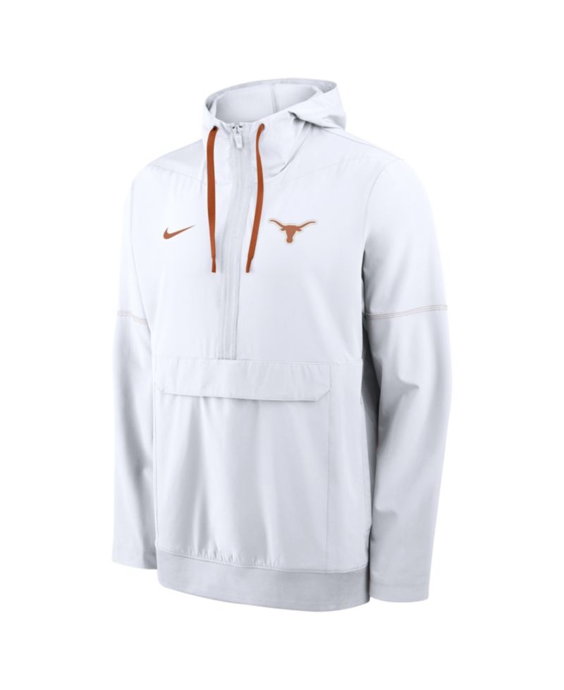 Men's White Texas Longhorns 2026 Sideline Anorak Half-Zip Hoodie