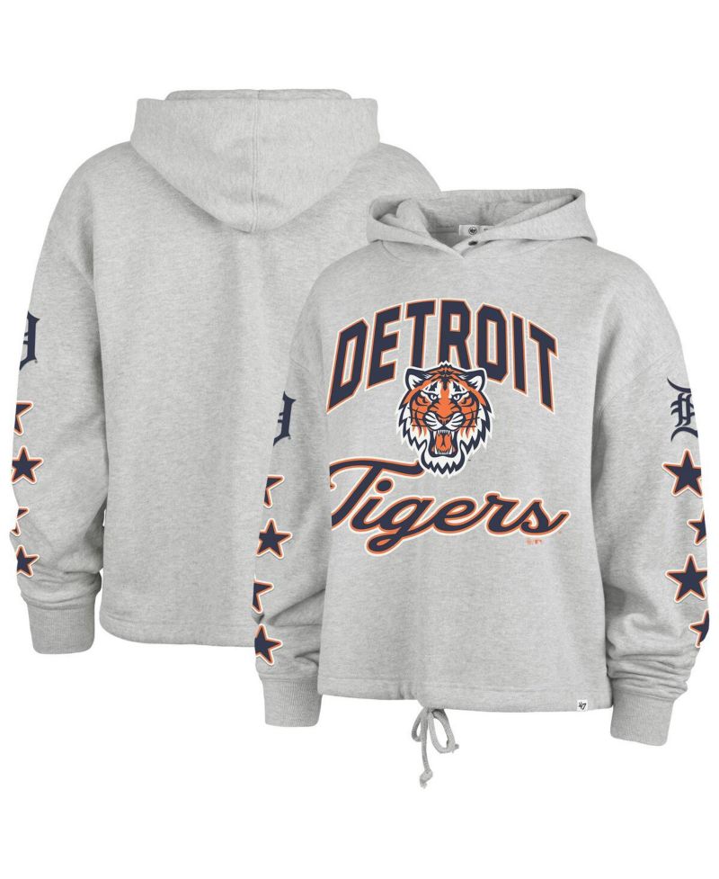 Women's Heather Gray Detroit Tigers Plus Size Starry Eye Hoodie