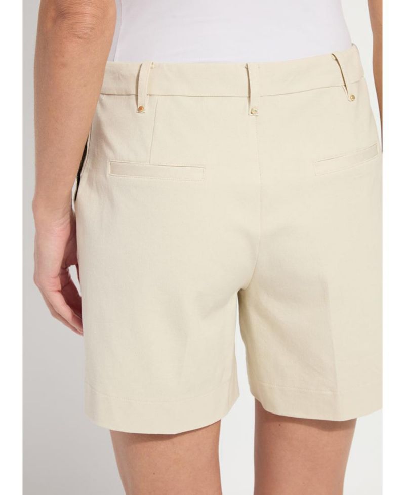 Women's Amanda Pull-On Mid-Rise Stretch-Twill Shorts, 6" Inseam