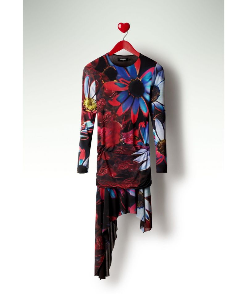 Women's Asymmetric Printed Dress