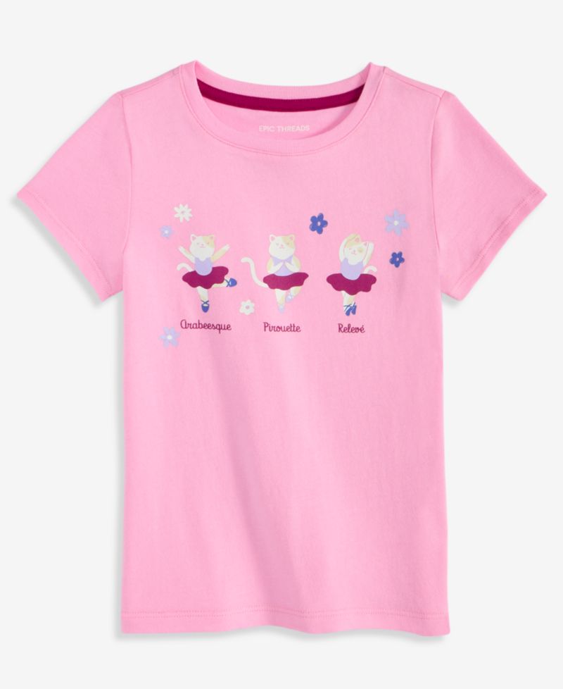 Toddler Girls' 12M-5T Cat Ballet T-Shirt
