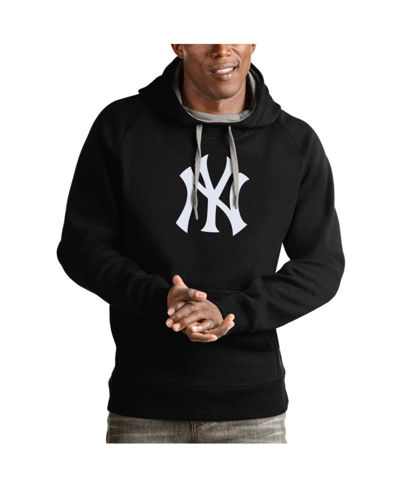 Men's Black New York Yankees Victory Pullover Team Logo Hoodie