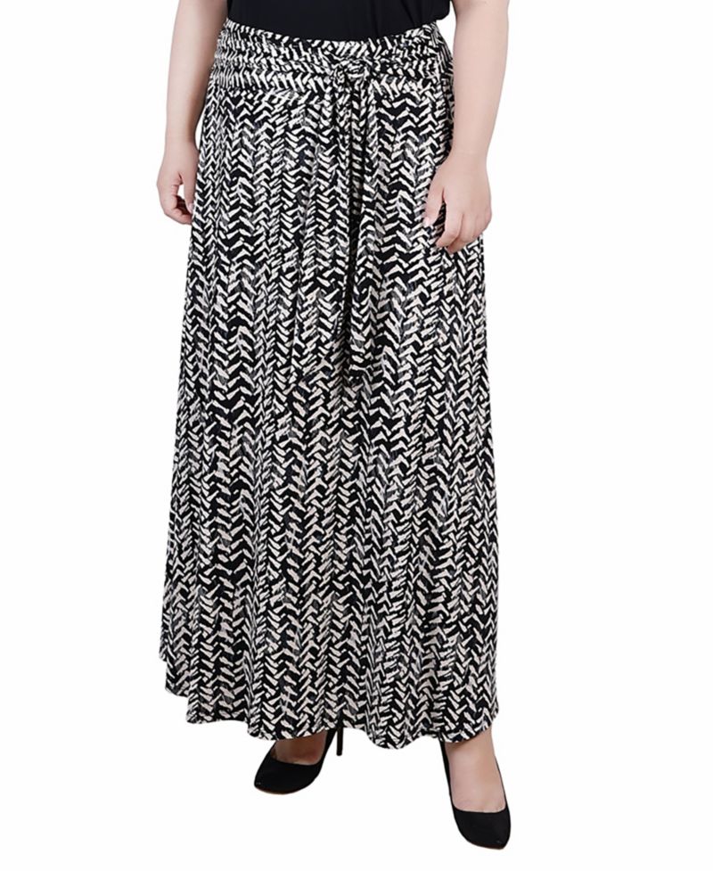 Petite Printed Maxi Skirt with Sash Waist Tie