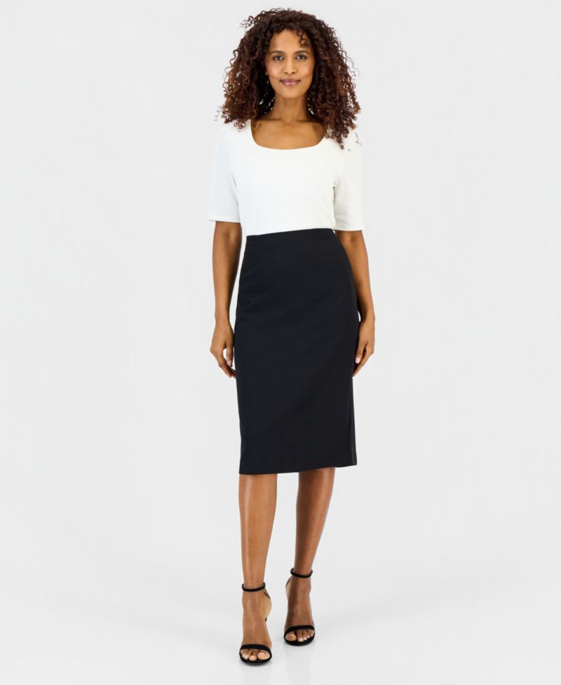 Women's Below-the-Knee Stretch Pencil Skirt