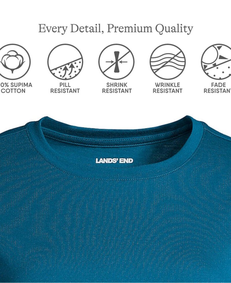 Plus Size Supima Cotton Long Sleeve Crewneck T-Shirt