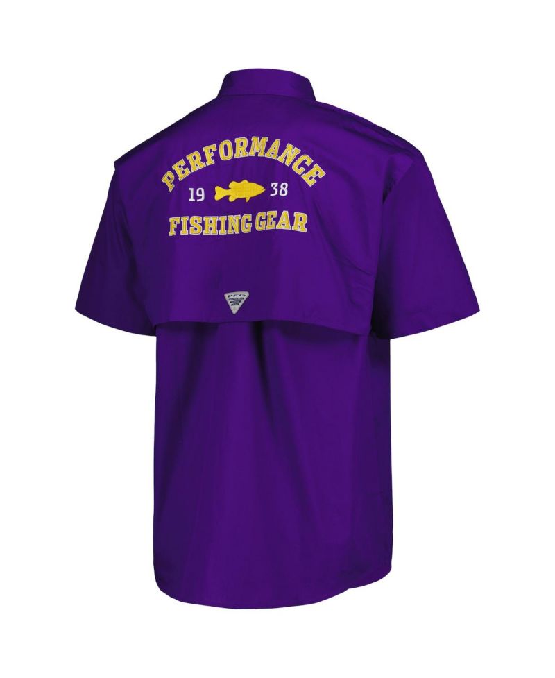 Men's Purple LSU Tigers Bonehead Button-Up Shirt