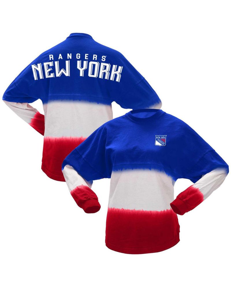 Women's Blue, Red New York Rangers Ombre Long Sleeve T-shirt