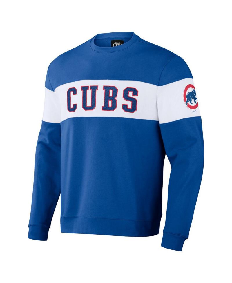Men's Darius Rucker Collection by Royal Chicago Cubs Stripe Pullover Sweatshirt