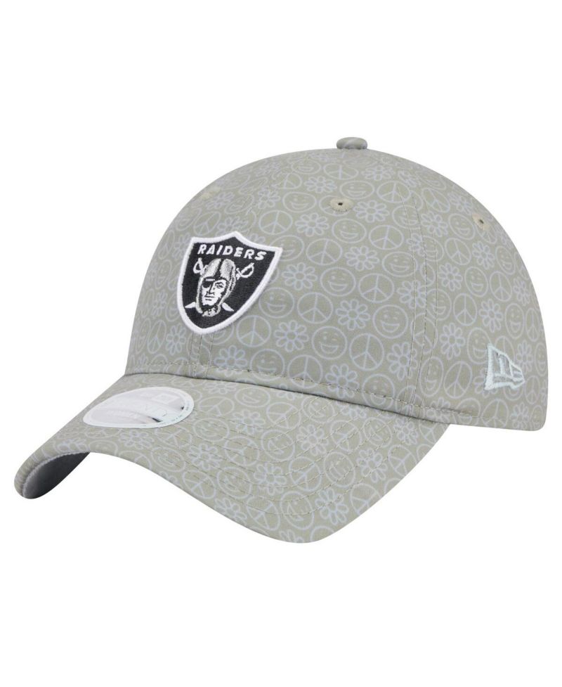 Women's Silver Las Vegas Raiders Smiley 9TWENTY Adjustable Hat