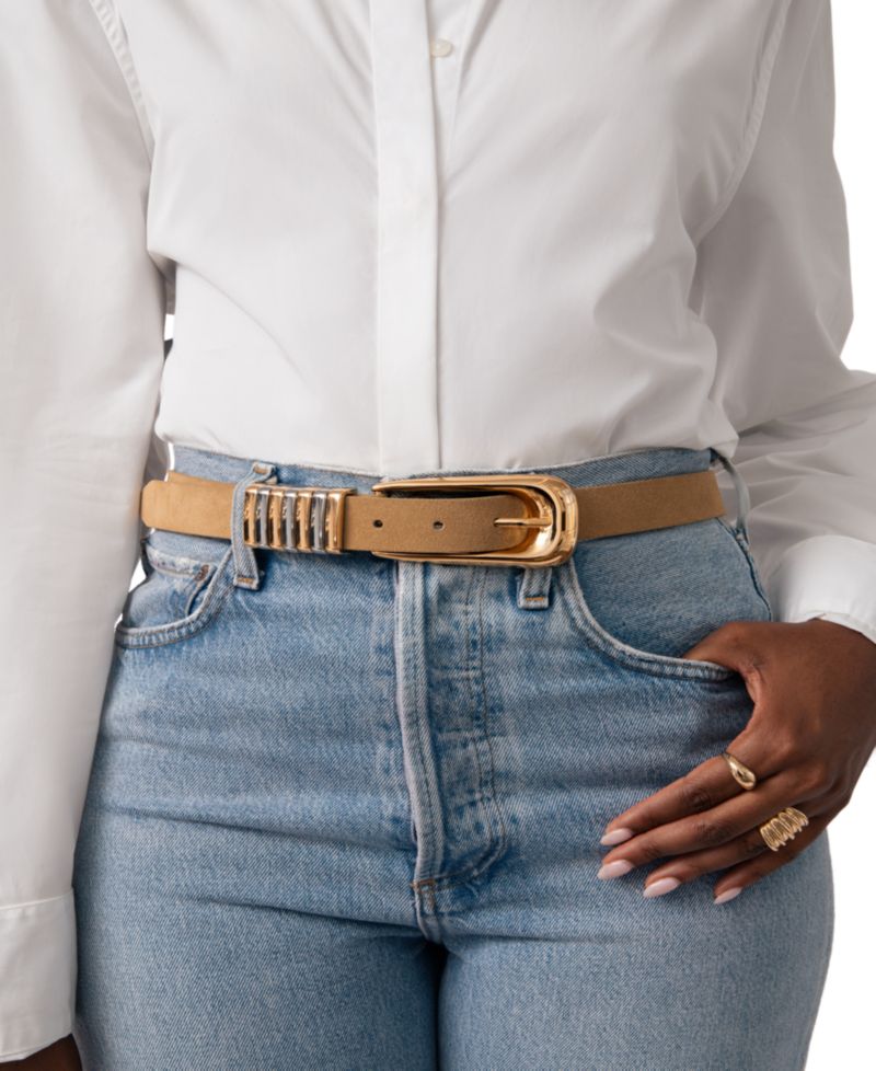 Metal Core Leather Belt