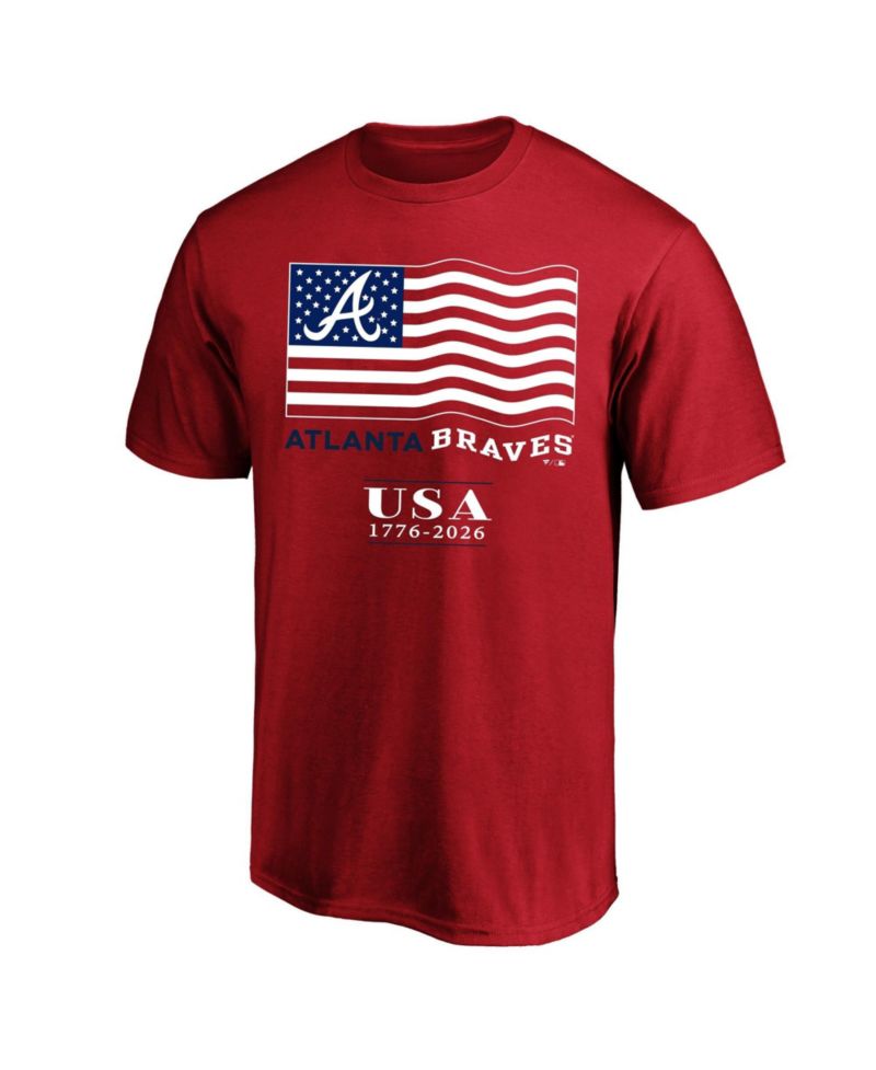 Men's Red Atlanta Braves USA 1776-2026 Big & Tall T-Shirt