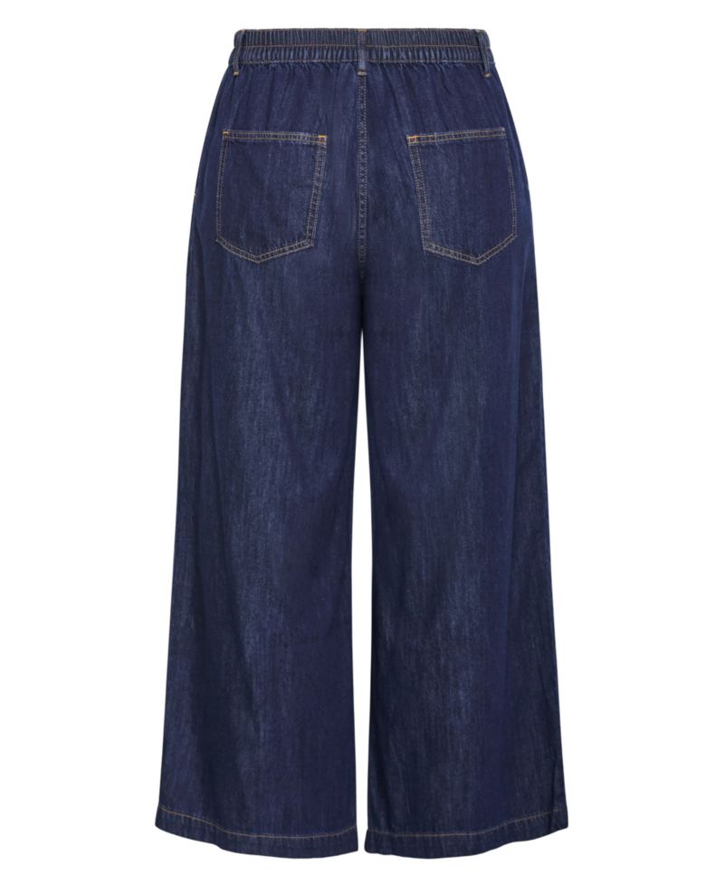 Plus Size Tilly High-Rise Wide-Leg Elastic-Back Cotton Denim Pants