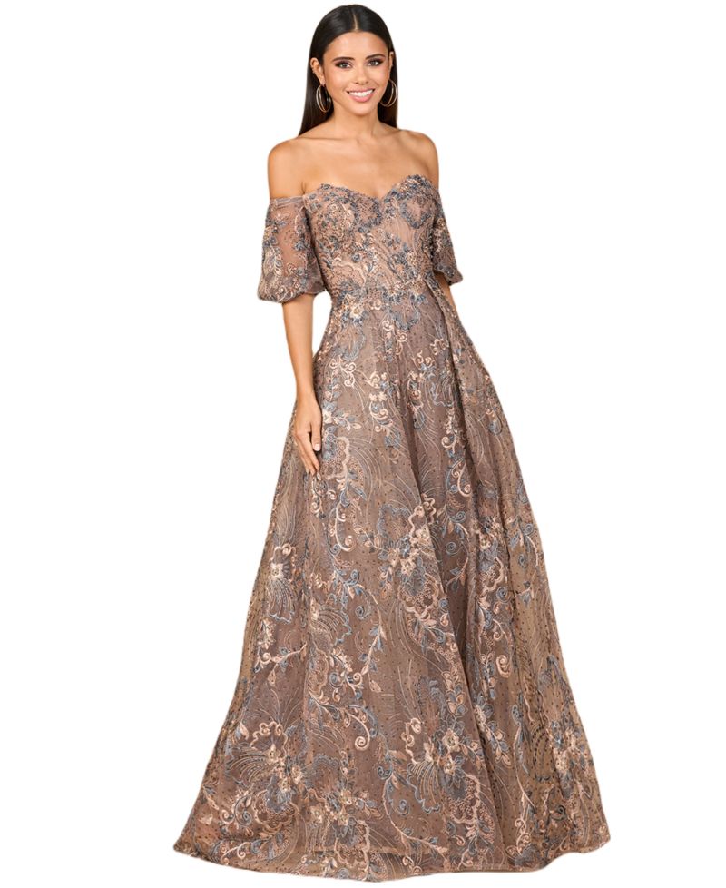 Women's Off Shoulder Lace Ballgown