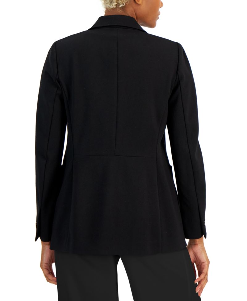 Petite Compression Faux-Double-Breasted Blazer