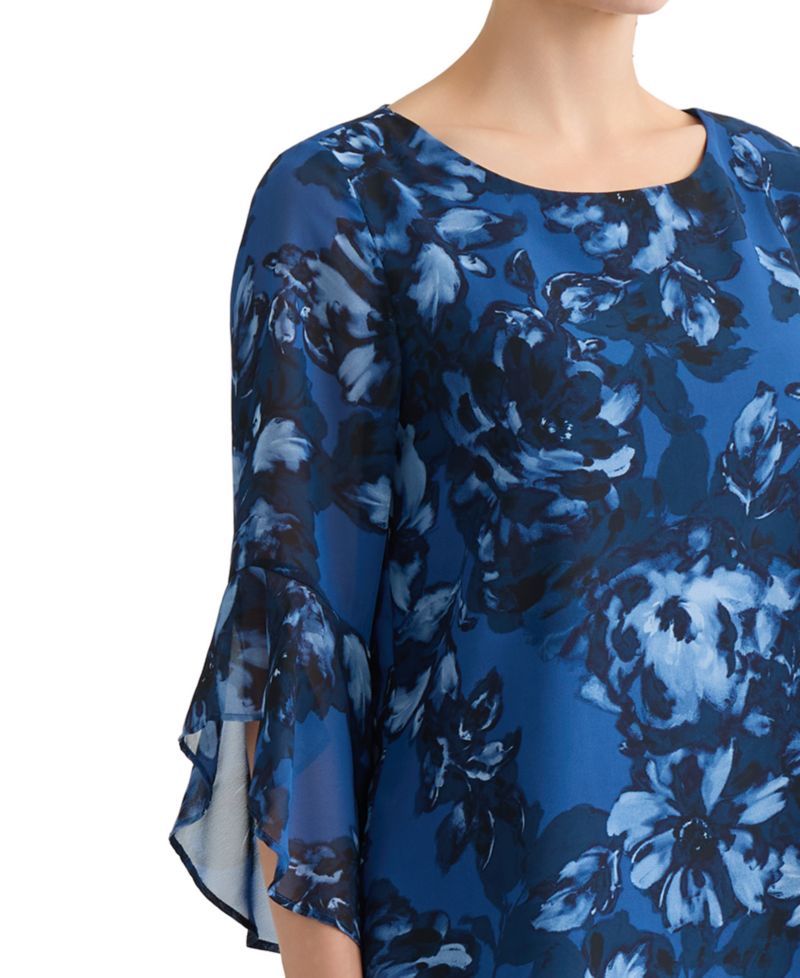Women's Boat-Neck Ruffle-Sleeve Blouse
