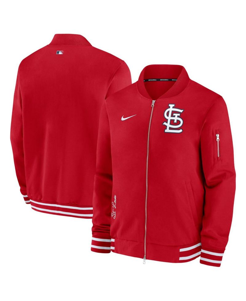 Men's Red St. Louis Cardinals Authentic Collection Full-Zip Bomber Jacket