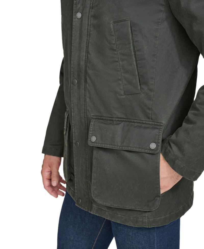 Men's Corduroy-Shirt-Collar Waxed Rain Jacket