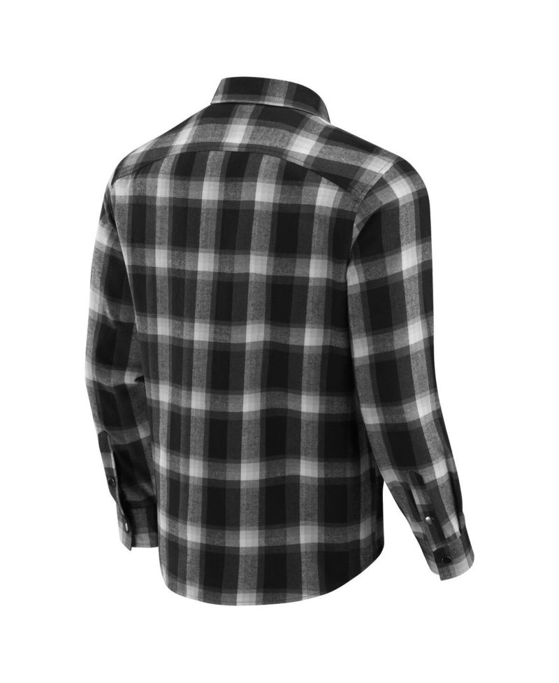 Darius Rucker Collection by Men's Black Kentucky Wildcats Team Flannel Plaid Full-Snap Shirt