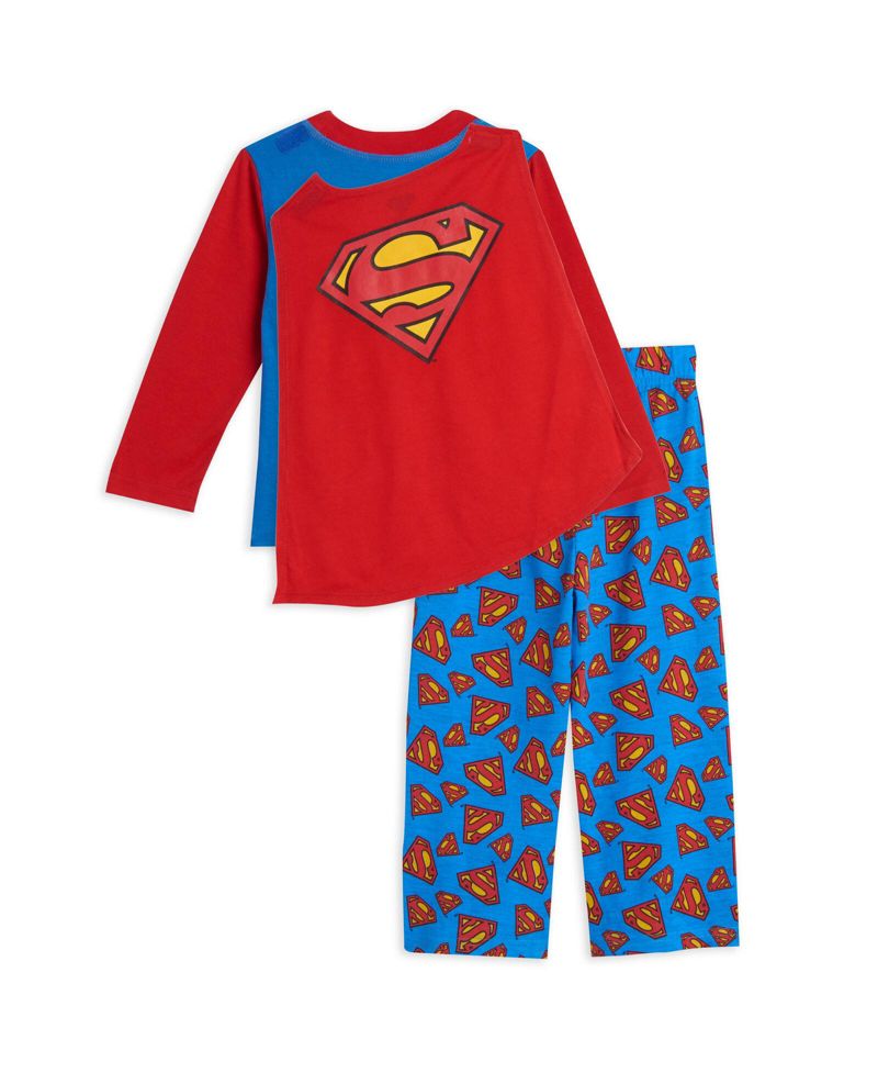 Boys' Cosplay 3 Piece Pajama Shirt Pants and Cape Set