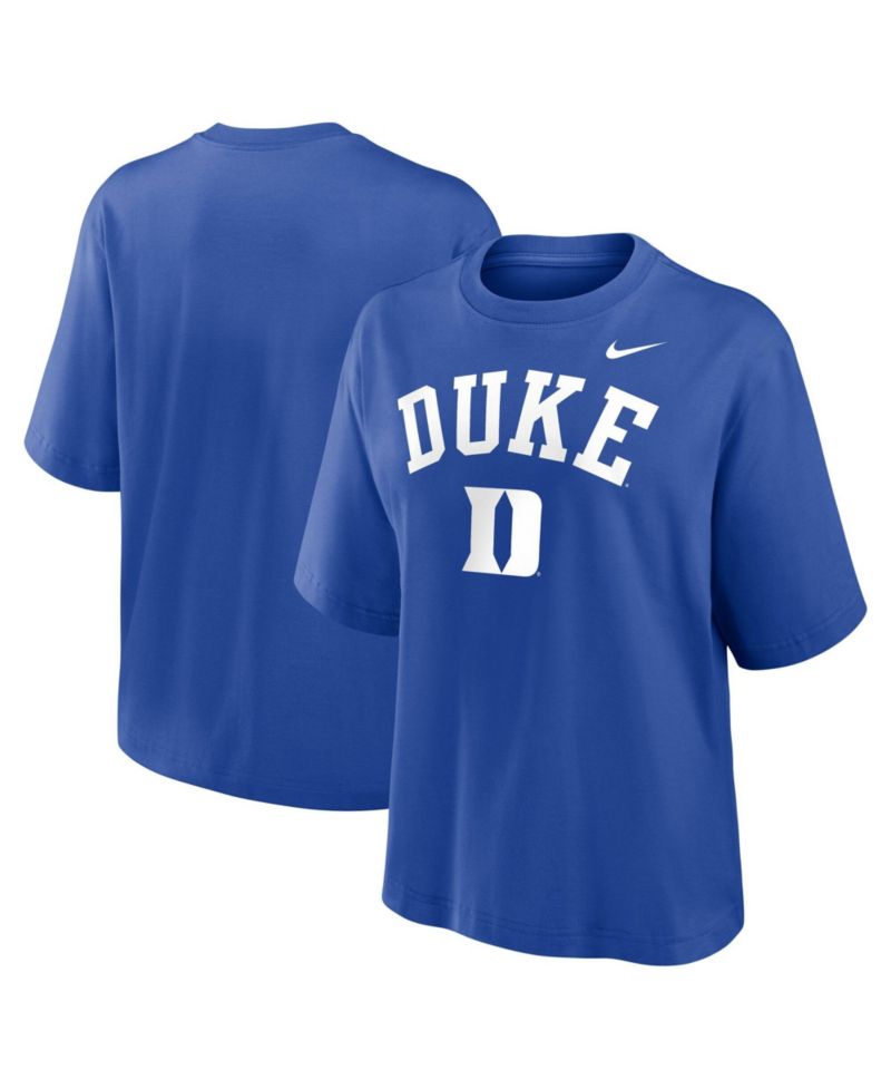 Women's Royal Duke Blue Devils Arch Logo Boxy T-Shirt
