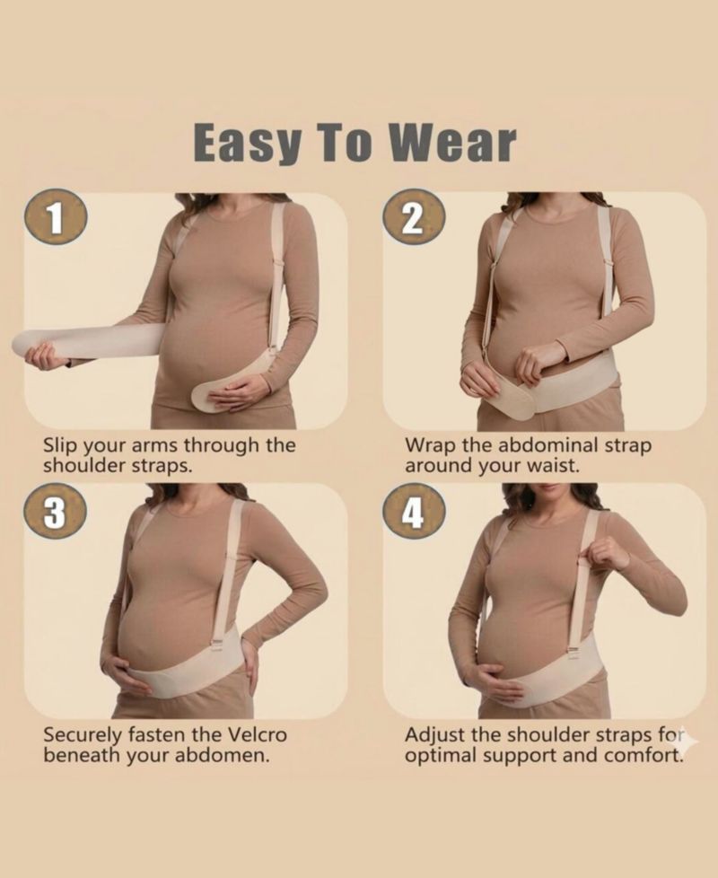 Seamless Maternity Support Belt with Back Stay