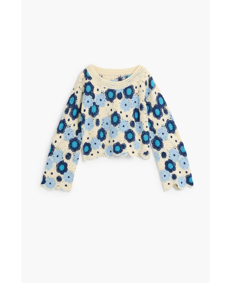 Women's Crochet with flowers sweater