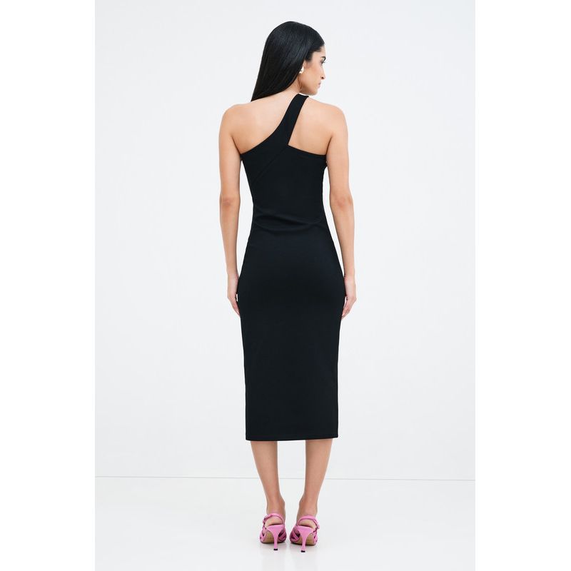 Women's Cameron Fitted One-Shoulder Geometric Strap Midi Dress
