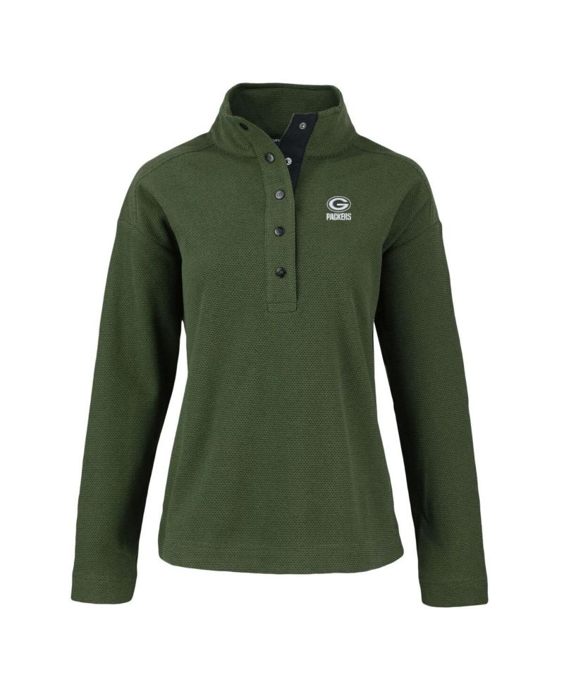 Women's Green Bay Packers Hunts Point Eco Half-Snap Sweatshirt