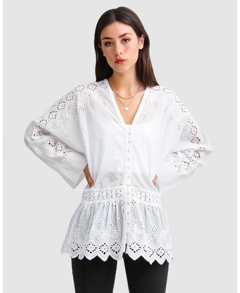 Women's Unbutton Me Eyelet Button Down Shirt