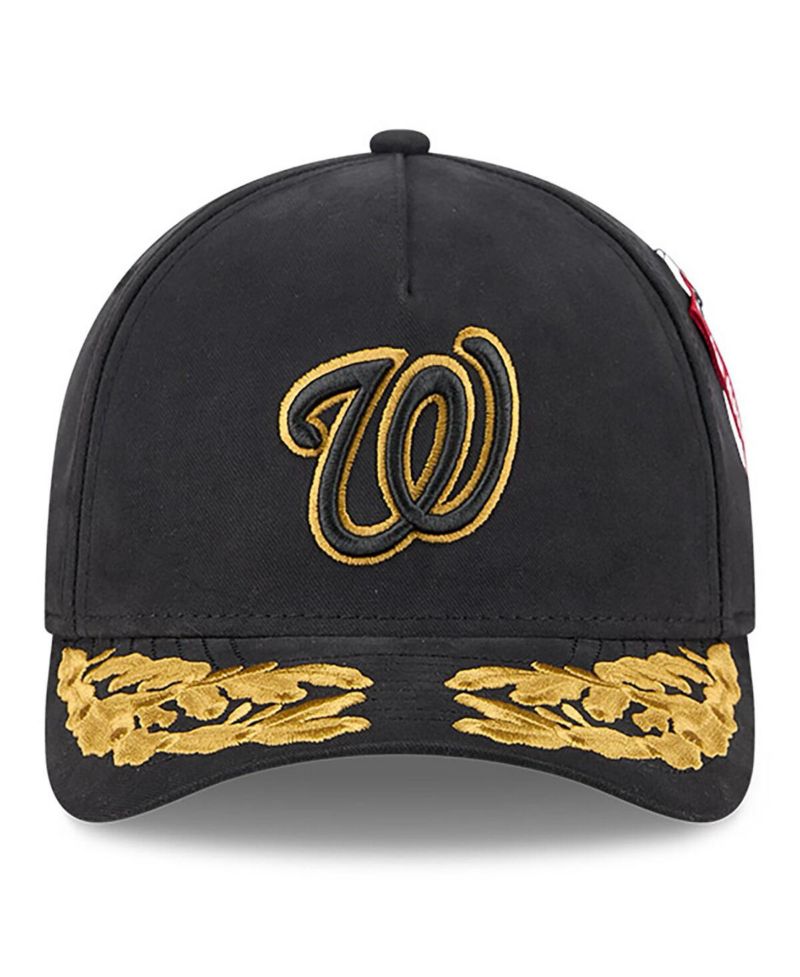Men's Black Washington Nationals A-Frame 9FORTY Adjustable Hat