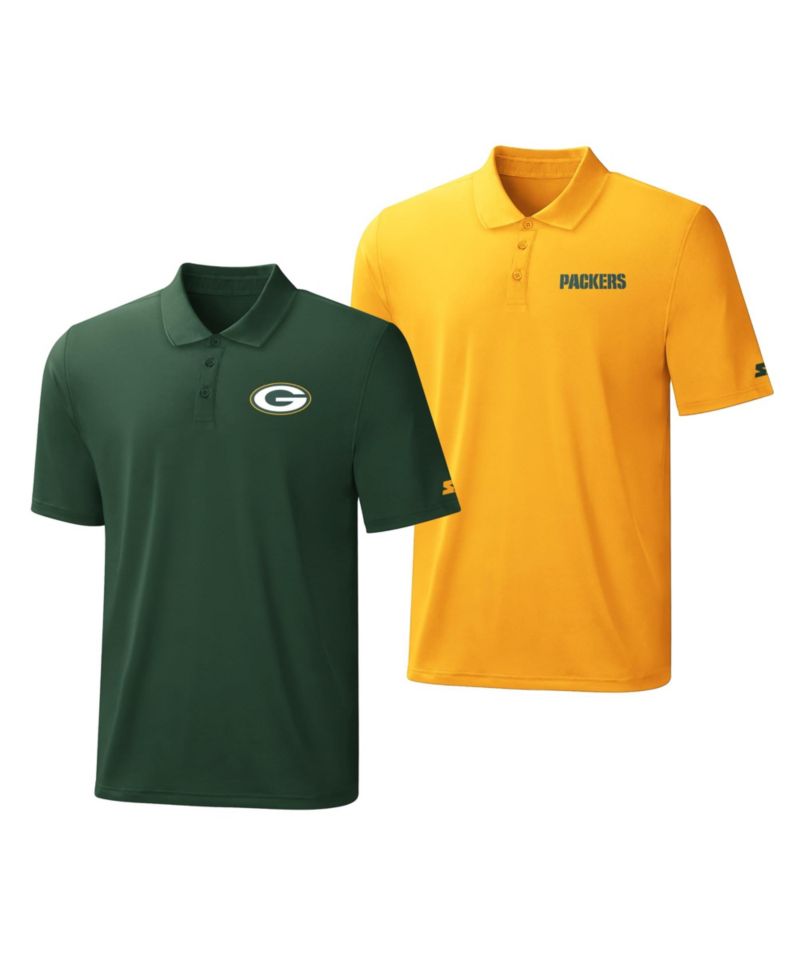 Men's Green/Gold Green Bay Packers Two-Pack Logo Polo Set