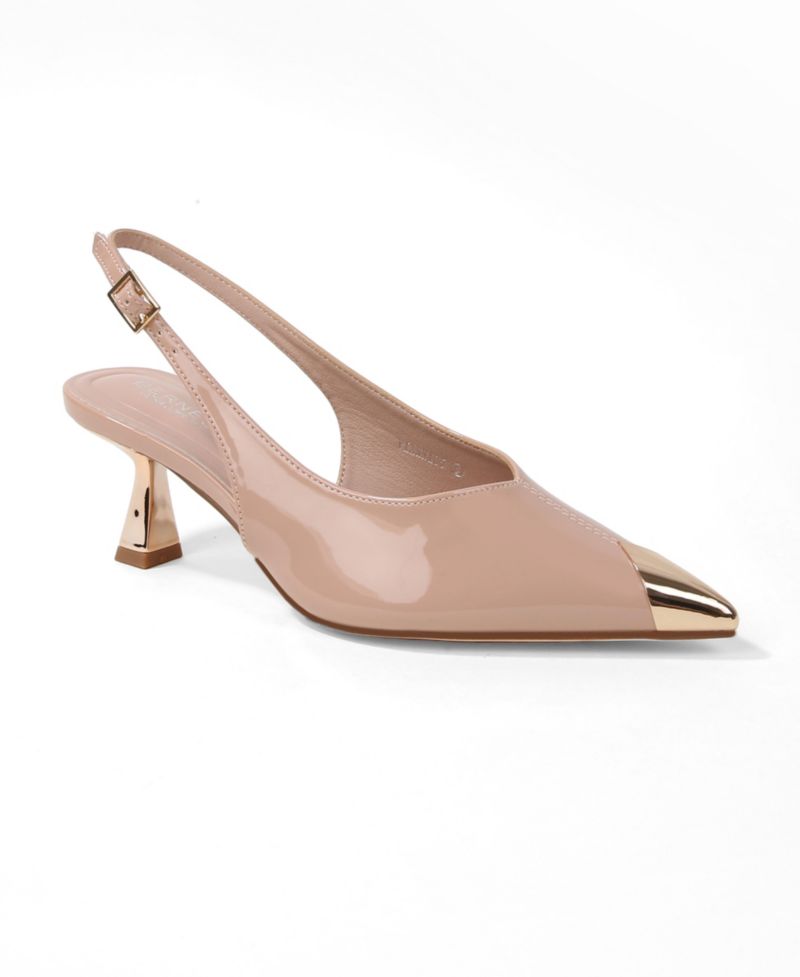 Women's Patent Heels and Toe Cap Slingback Pumps