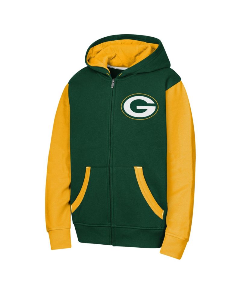 Big Boys and Girls Green Bay Packers Stadium Color block Full-Zip Hoodie