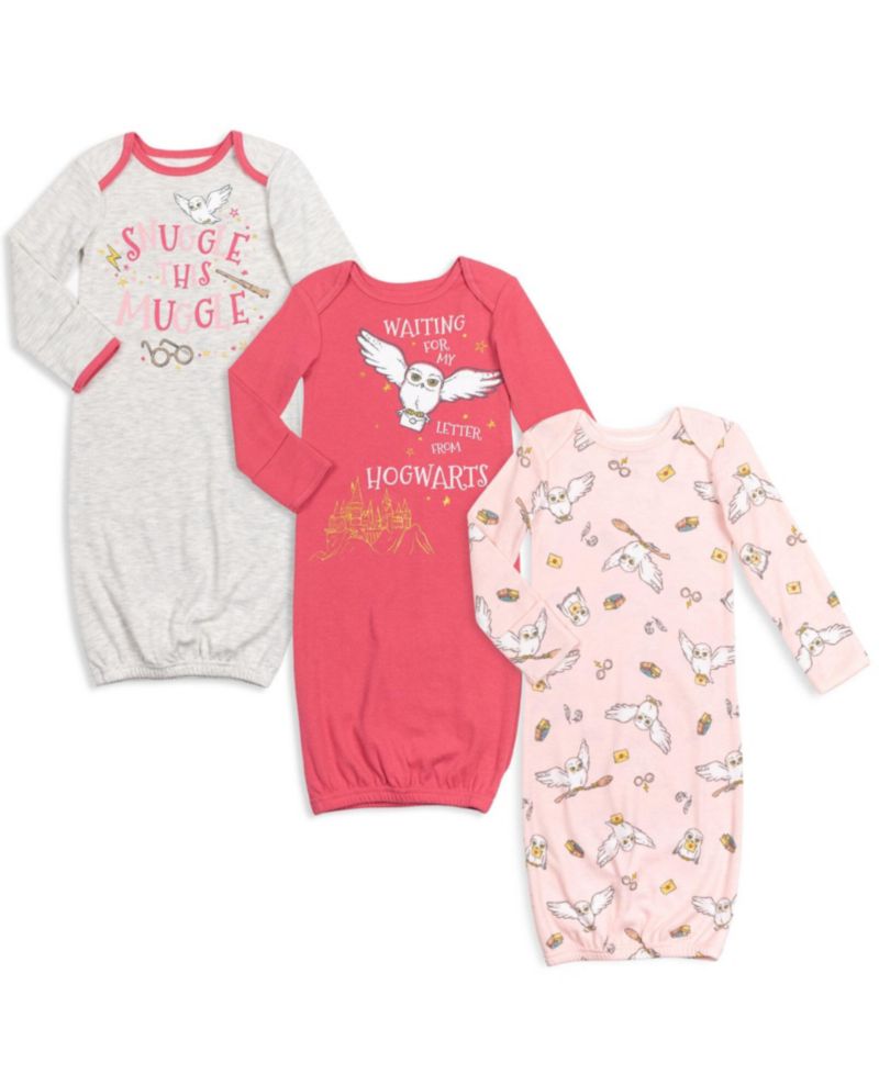 Baby Girls girl(Newborn - 12M) Hedwig 3 Pack Long Sleeve Swaddle Sleeper Gown