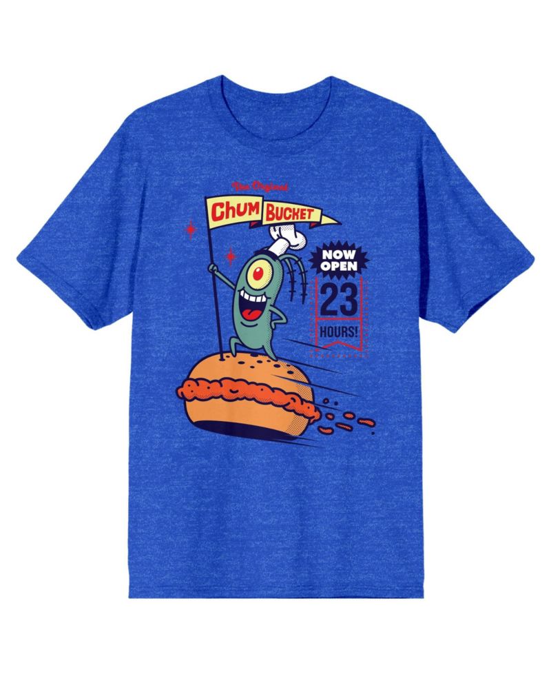 Men's Plankton The Original Chum Bucket Royal Heather Short Sleeve Tee-3XL