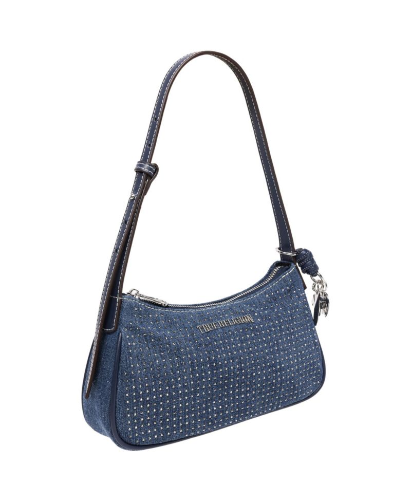 SPARKLE DENIM ZIP TOP BAG