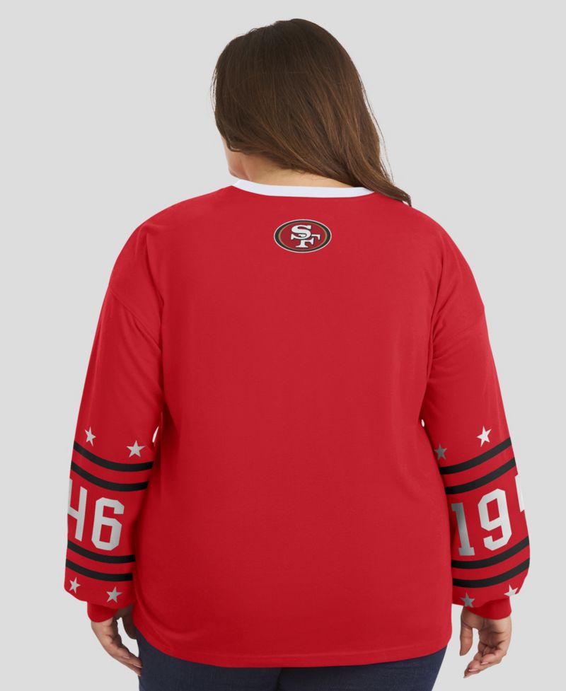Women's Scarlet San Francisco 49ers Plus Size Sport Long-Sleeve T-Shirt