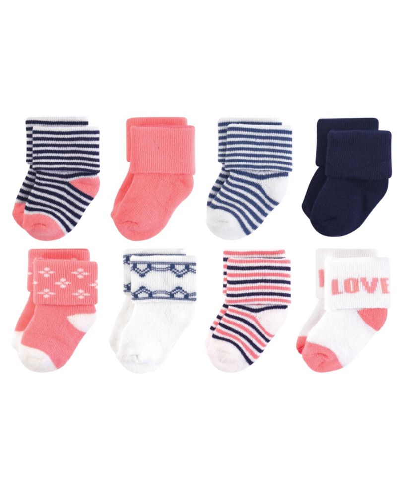 8Pk Natural Terry Socks