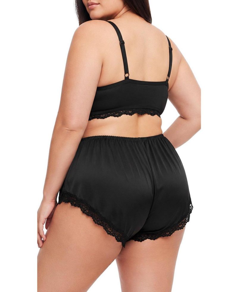 Women's Plus Size Cheeky Lace Trim Short
