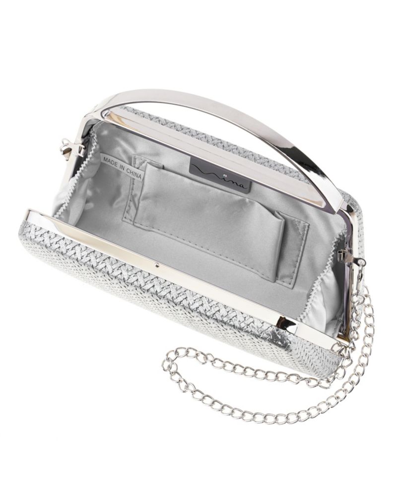 Genesis Metallic Woven Small Handle Clutch Handbag