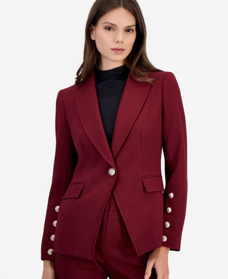 Women's One Button Peak Lapel Blazer