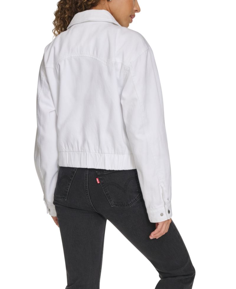 Women's Western Zip-Front Denim Bomber Jacket