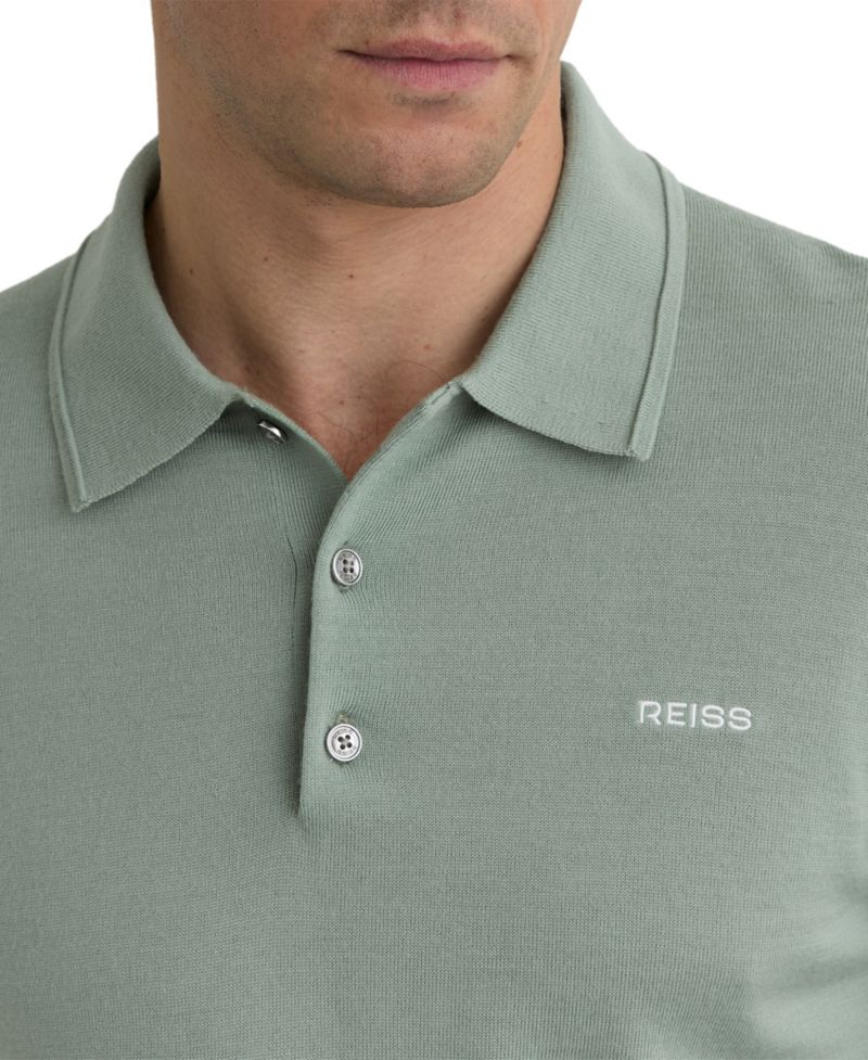 Men's Albion Merino-Wool Slim-Fit Embroidered Logo Polo Shirt