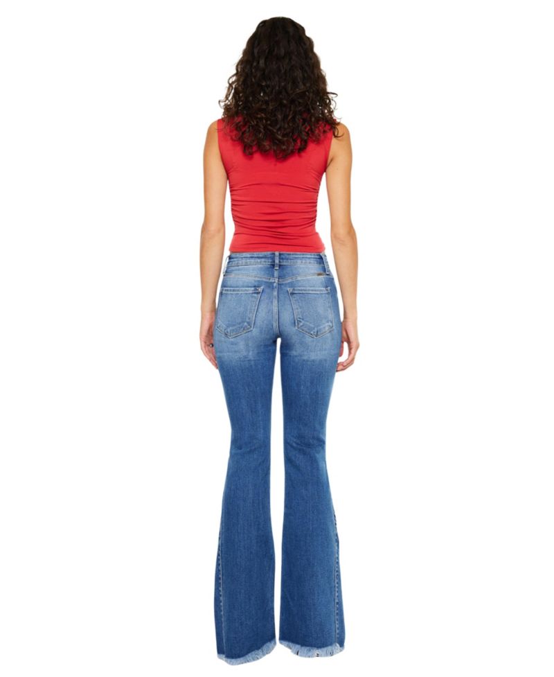 Women's Rila High Rise Flare Frayed Hem Jeans