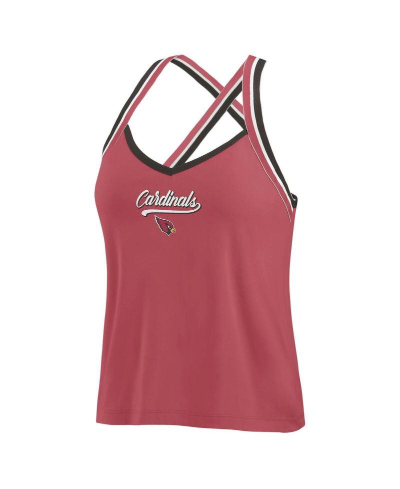 Women's Cardinal Arizona Cardinals Cross Strap Tri-Blend Tank Top