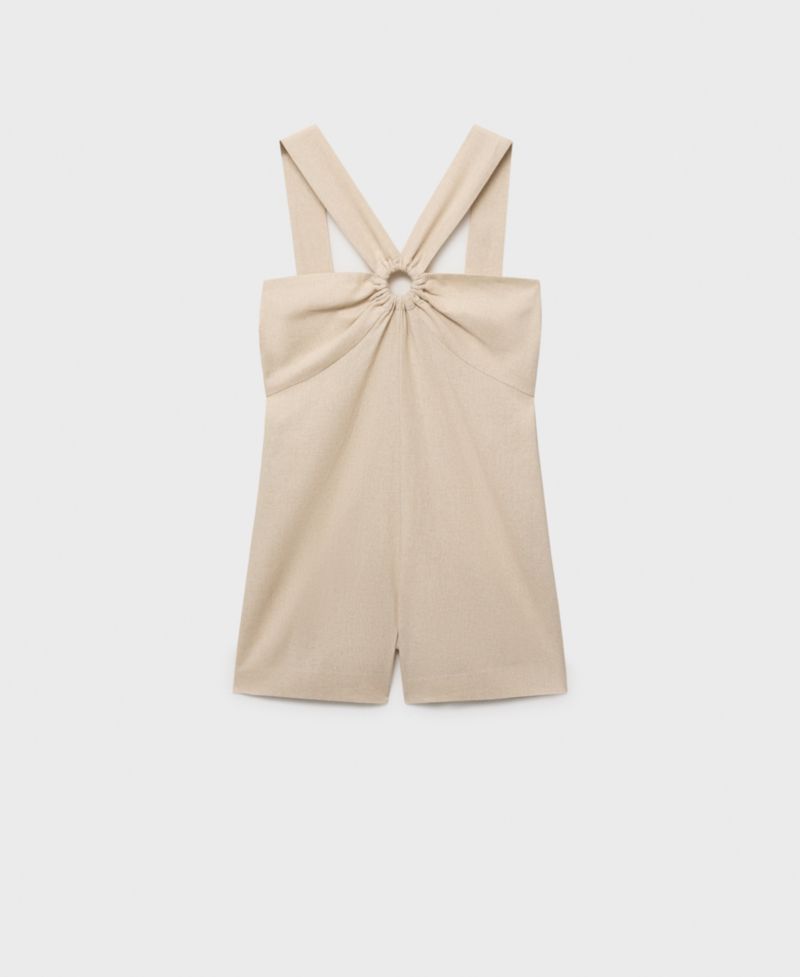 Women's Hoop Detail Linen Jumpsuit