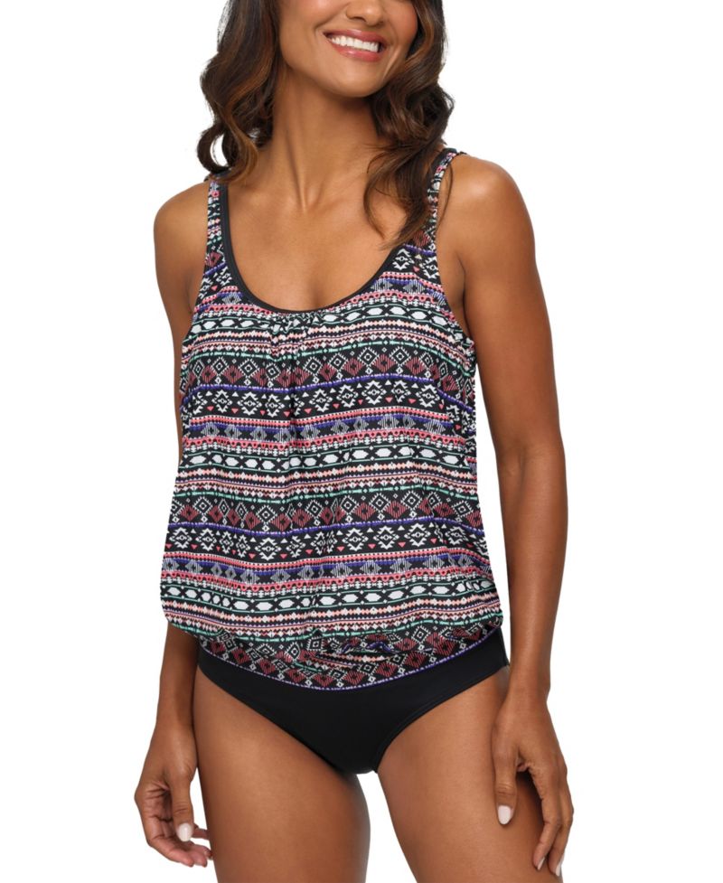 Women's Blouson Oversized Everyday Comfort Tankini Top