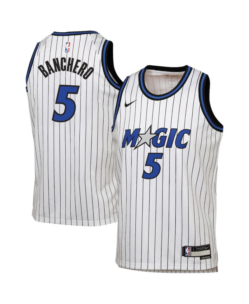 Big Boys and Girls Paolo Banchero White Orlando Magic Swingman Player Jersey